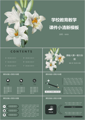 学校教育教学课件小清新ppt
