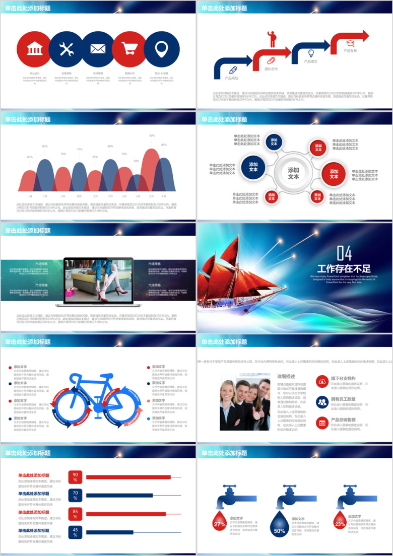 清新海洋风扬帆起航商务年终工作总结汇报ppt