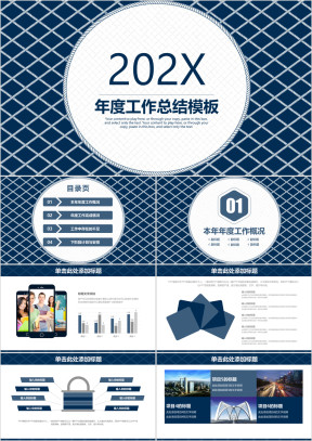 蓝色简约总结计划ppt