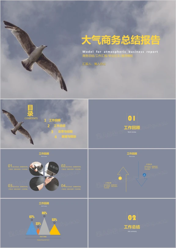 商务简约总结汇报通用ppt模板