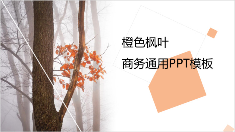 橙色枫叶秋天商务通用ppt