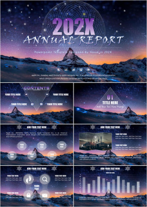 炫丽星空通用动态商务ppt模板
