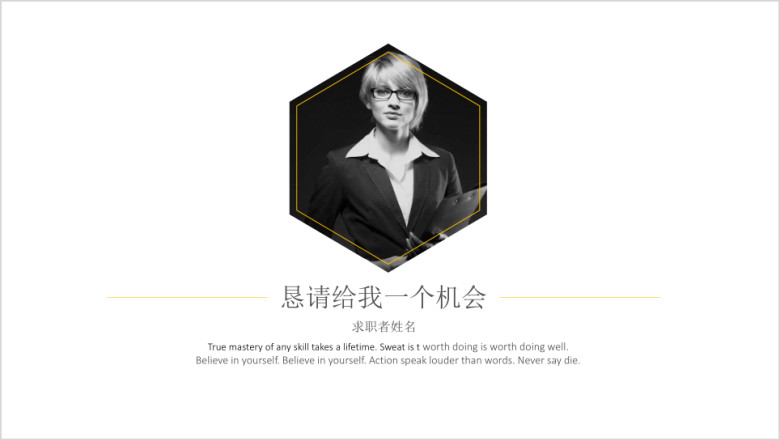 时尚简约实用求职简历ppt模板