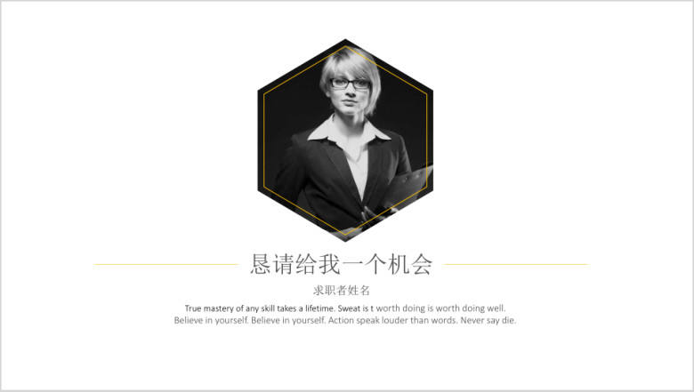 时尚简约实用求职简历ppt模板