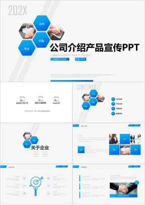 蓝色简洁企业宣传企业简介公司简介ppt