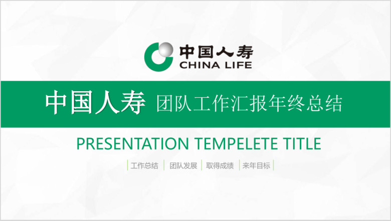 中国人寿保险团队组织发展介绍业绩成果汇报ppt模板