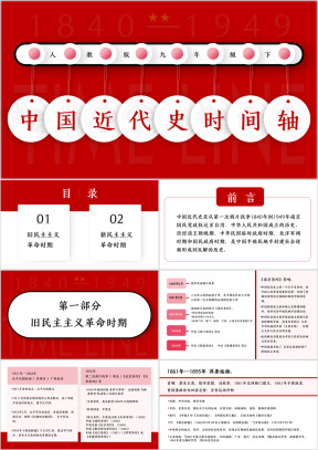 中国近代史时间轴历史知识点课件PPT