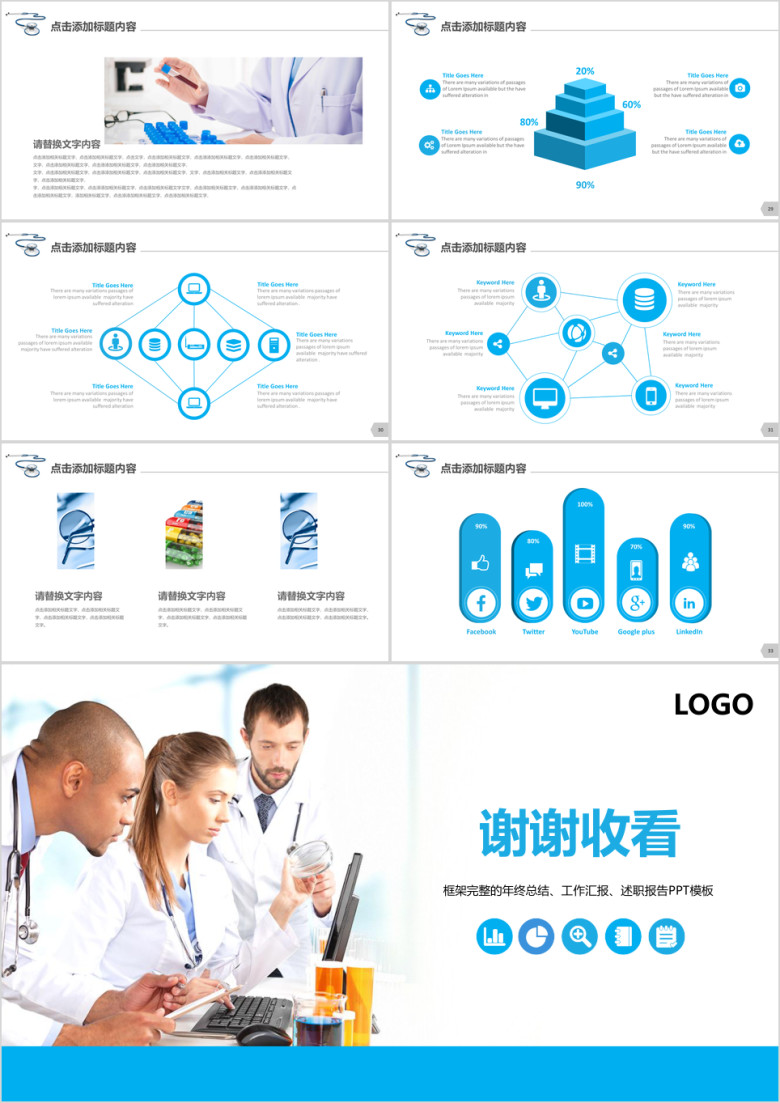 医疗科研科学研究报告ppt模板
