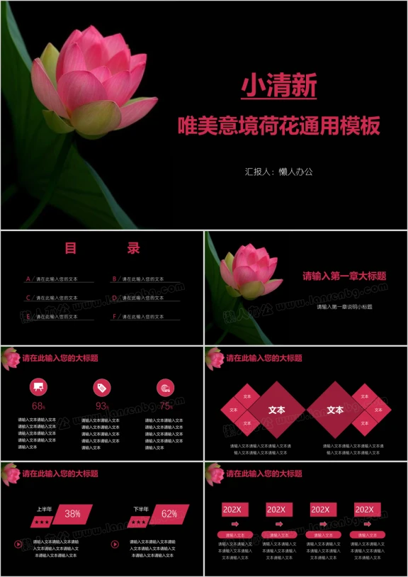 唯美意境荷花ppt