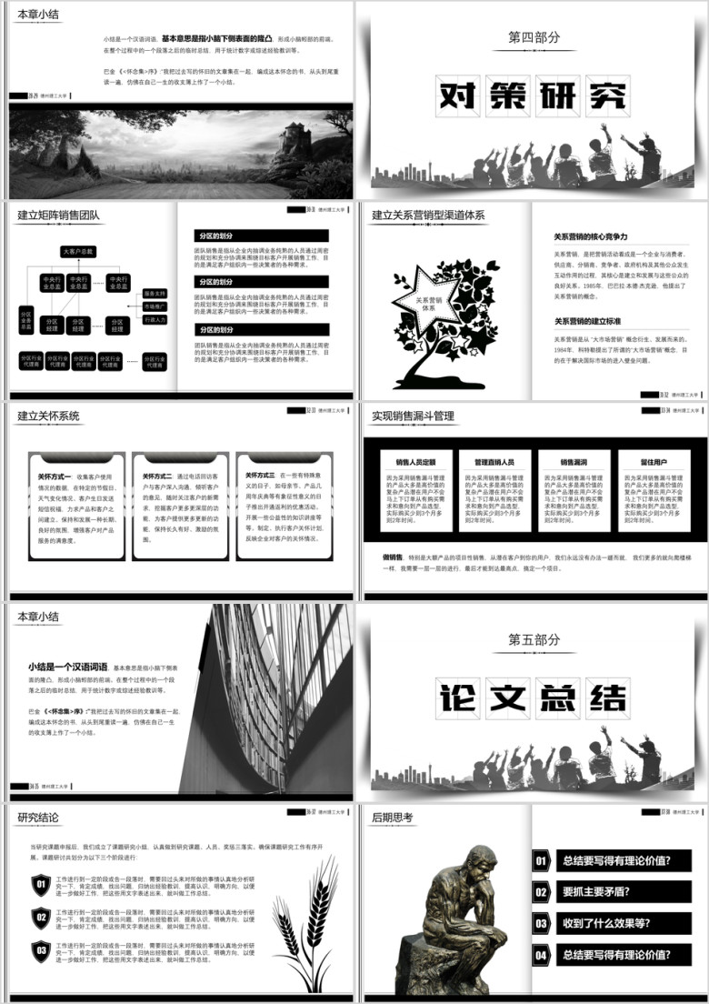 极简黑白毕业论文答辩ppt