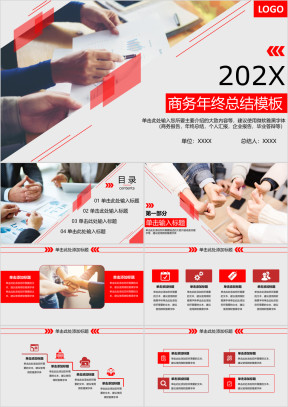 商务风年终总结模板ppt