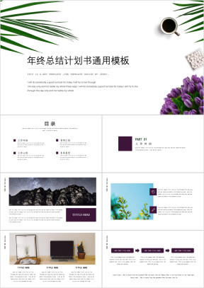 总结计划书淡雅极简风ppt
