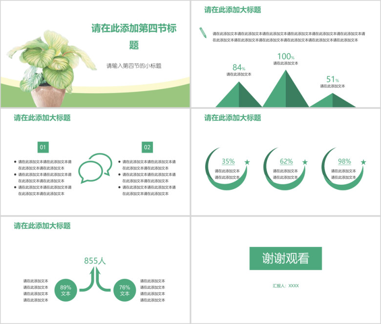 极简小清新工作总结汇报模板ppt