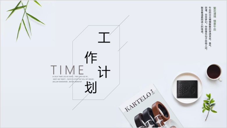 简约文艺年中工作计划ppt