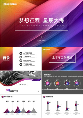 质感油画风框架完整年中工作总结汇报模板ppt