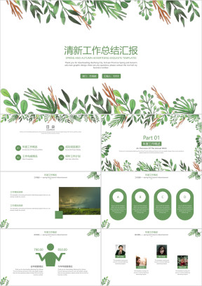 清新工作总结汇报ppt