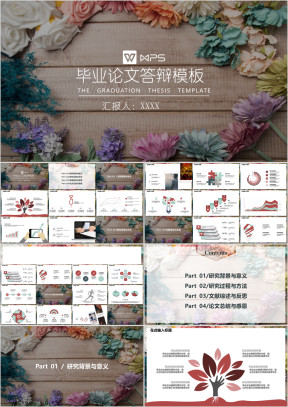 毕业答辩清新花纹毕业论文答辩ppt