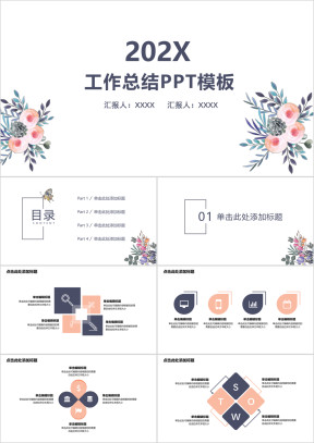 小清新年终总结ppt模板