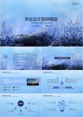 蓝色小花毕业答辩ppt