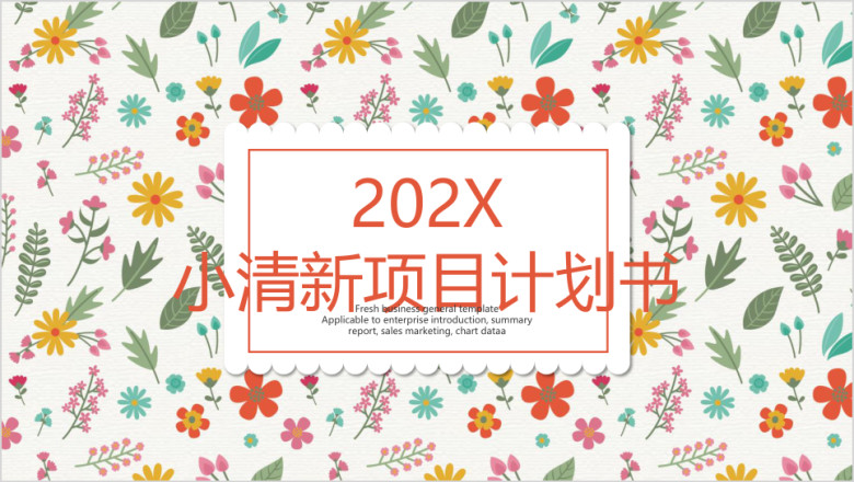 小清新项目计划书ppt