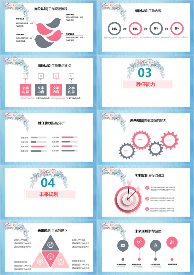 小清新竞聘述职ppt
