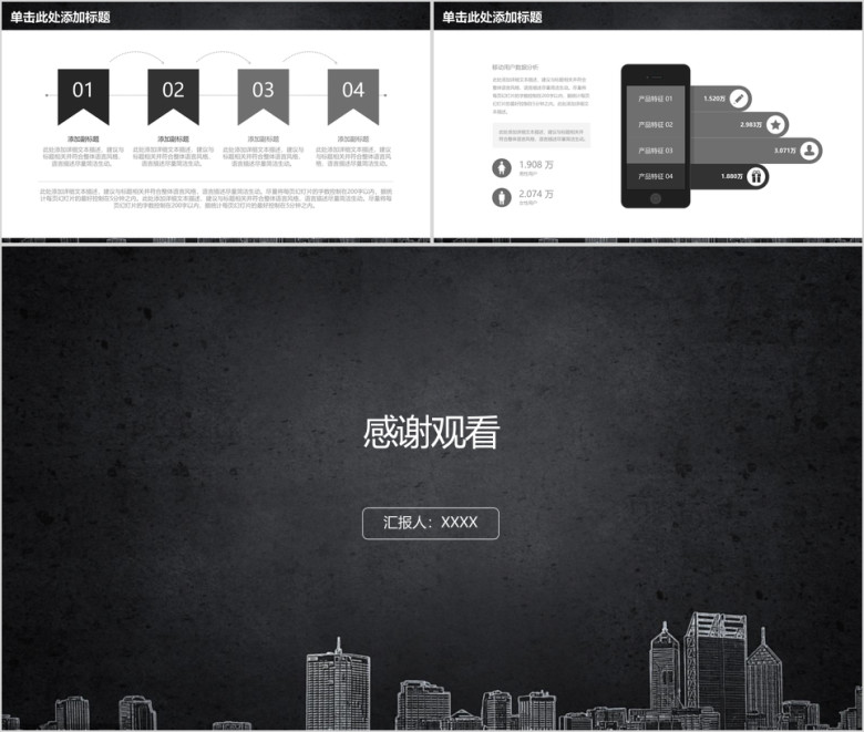 简约黑板风稳重商务工作总结汇报ppt
