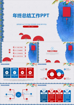 喜庆中国风商务年终总结工作汇报ppt