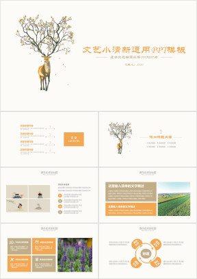 年文艺小清新年度总结暨新年计划通用ppt