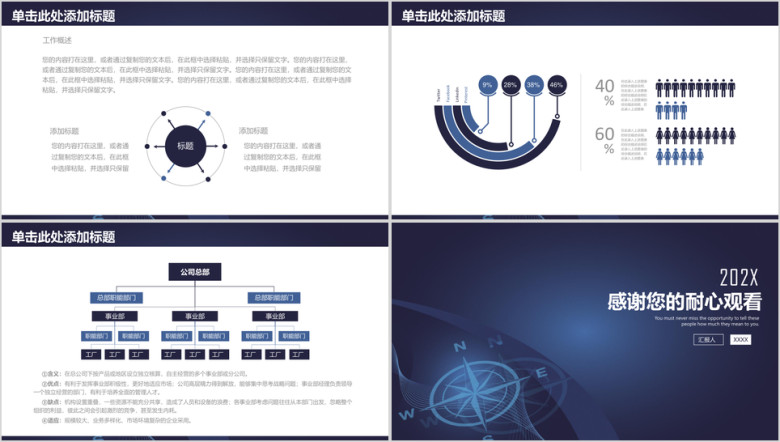 简约稳重科技感商务年终工作总结计划ppt