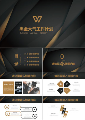 黑金简约工作总结计划商务通用ppt