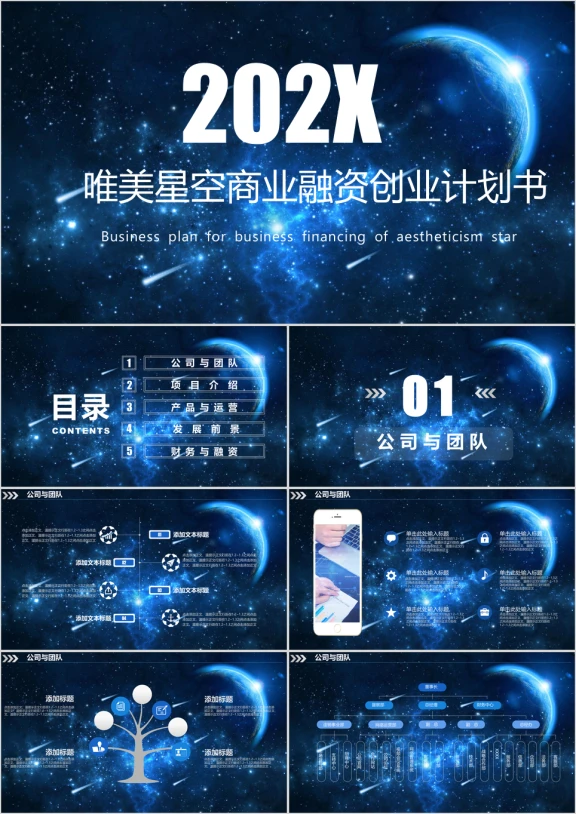 唯美星空创业融资计划 ppt