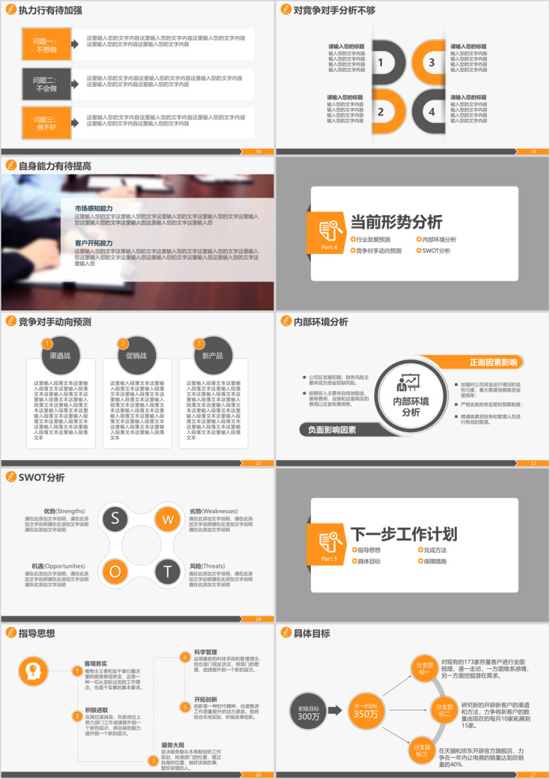 业绩上升工作总结工作计划年狗年工作报告ppt