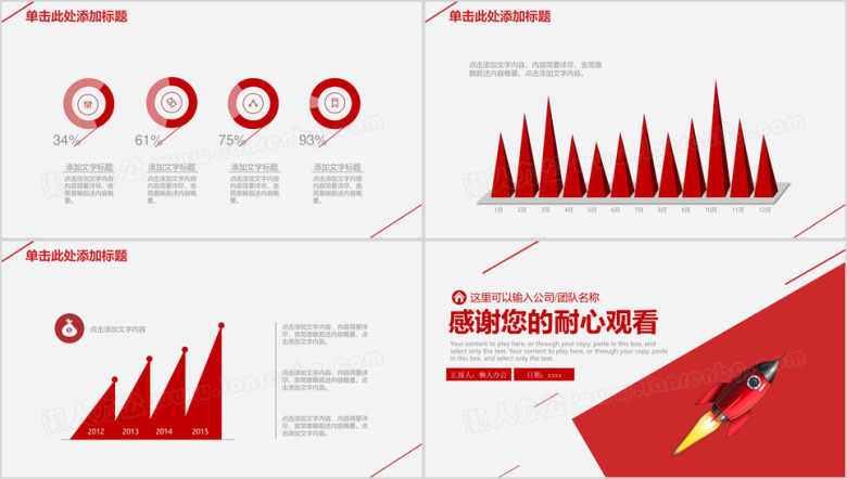 红色创意商务工作总结汇报ppt