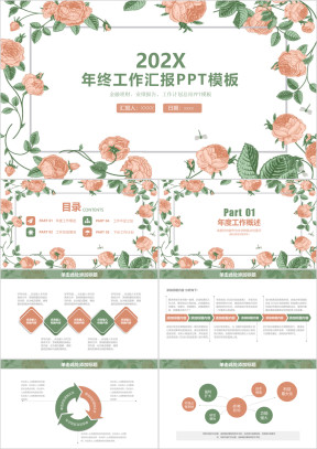 小清新年终工作总结汇报ppt