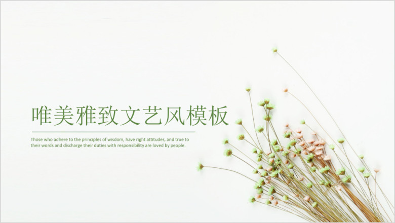唯美雅致文艺风答辩模板ppt