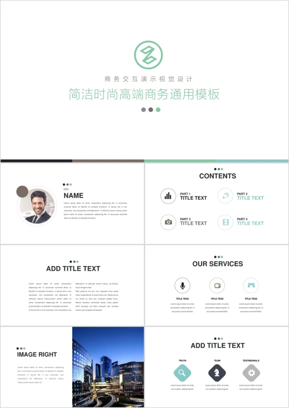 简约精美优雅高档多图表商务ppt