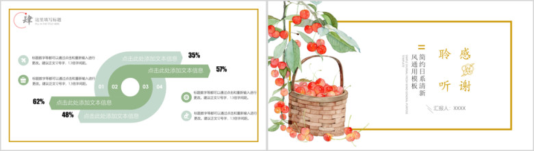 简约小清新工作总结汇报模板ppt