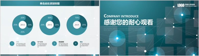 简约稳重商务科技风年终工作汇报总结ppt