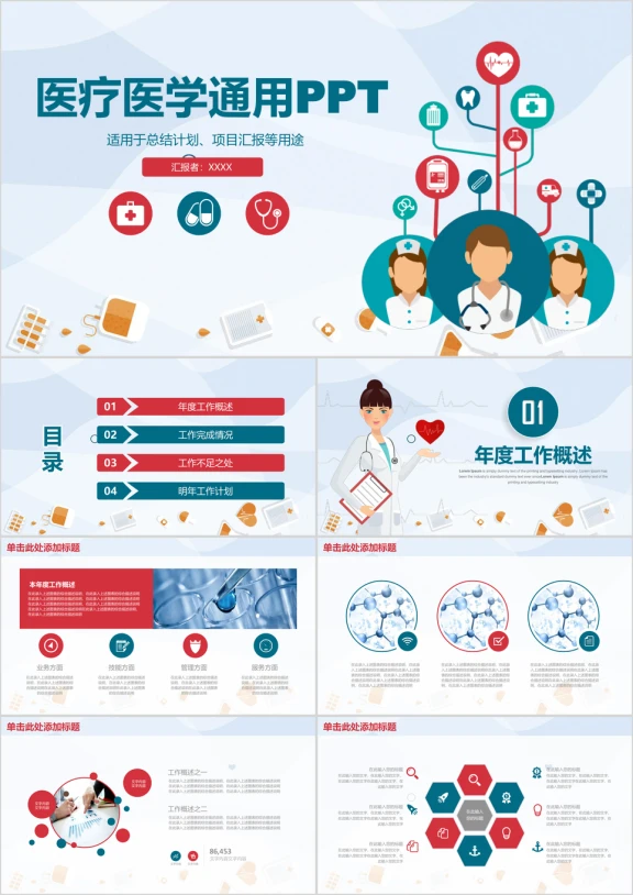 简约实用医疗医药医学报告工作总结计划ppt