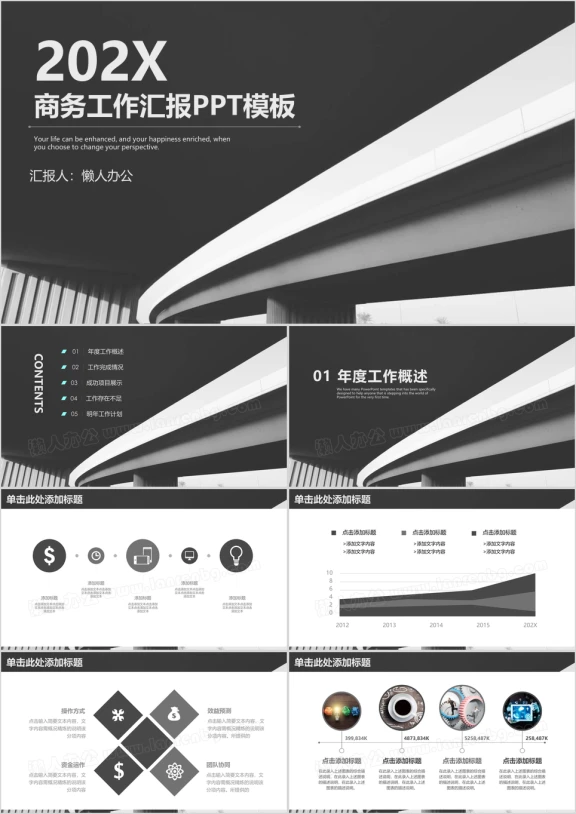 商务工作总结汇报ppt