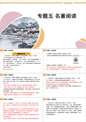 初中语文知识积累与运用专题五《名著阅读》