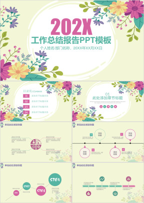 小清新工作总结报告ppt