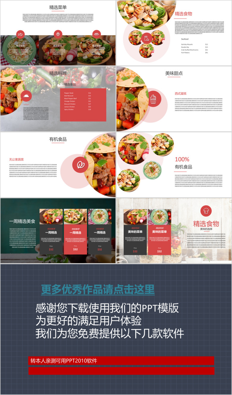 中西厅餐馆美食甜点推介ppt