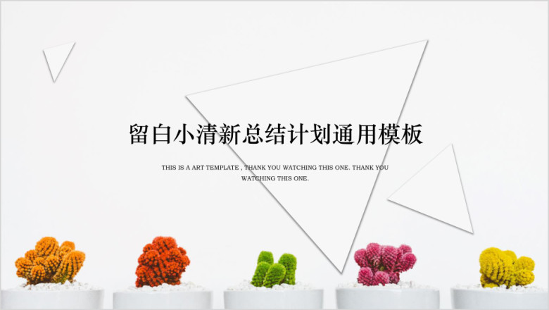 留白小清新总结计划ppt