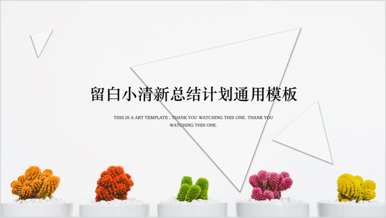 留白小清新总结计划ppt