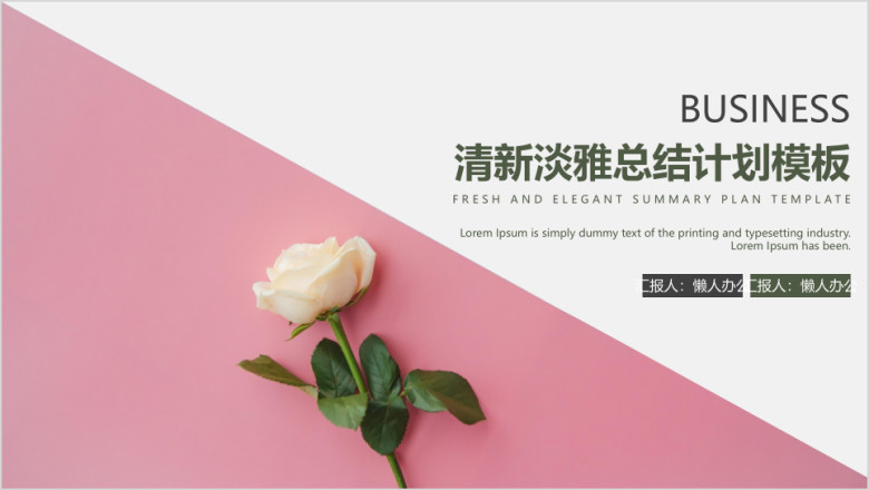 清新淡雅工作总结计划简约ppt模板