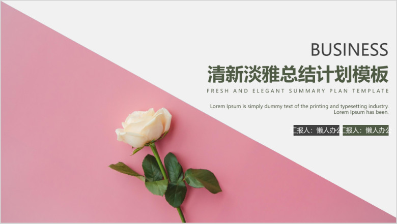 清新淡雅工作总结计划简约ppt模板