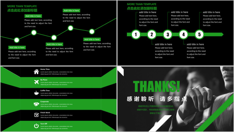 年终总结绿黑大气欧美范商务工作总结汇报ppt模板8