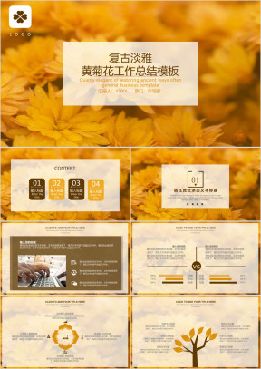 黄色菊花工作总结ppt