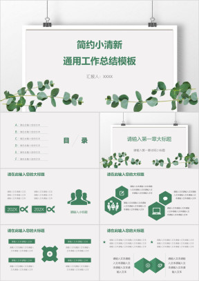 简约小清新通用工作总结模板ppt